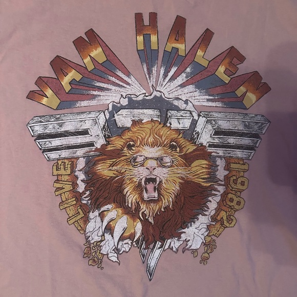NWT distressed pink Van Halen T-shirt size 0X - Picture 2 of 6
